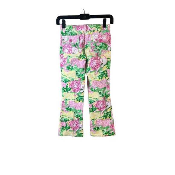 Lilly Pulitzer Girls Multicolor Floral Corduroy Front Pockets Flared Pants 8 - Picture 7 of 8